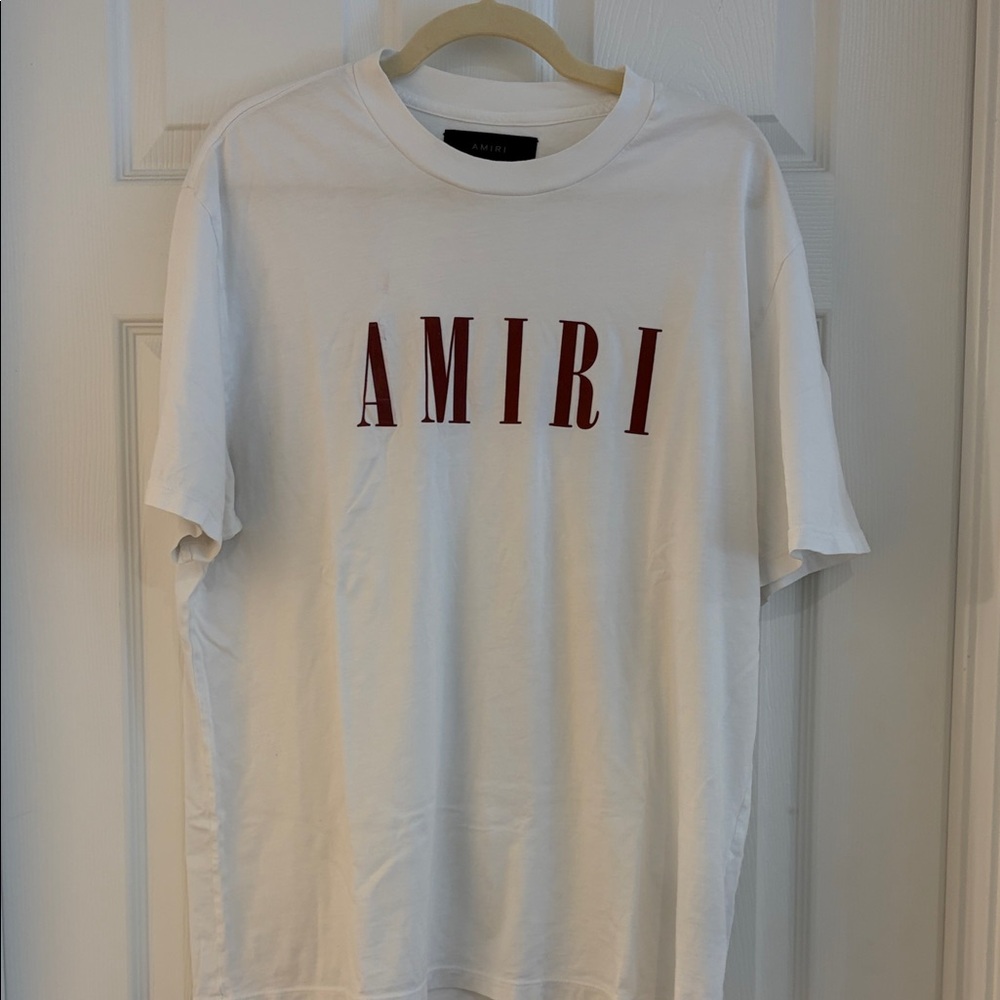 AMIRI White T-Shirt with Red Logo
